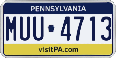 PA license plate MUU4713