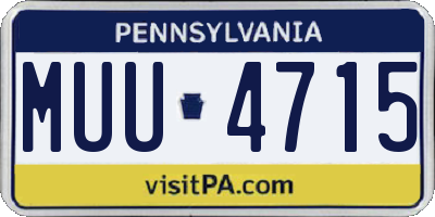 PA license plate MUU4715