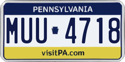 PA license plate MUU4718
