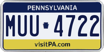 PA license plate MUU4722