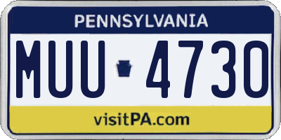 PA license plate MUU4730