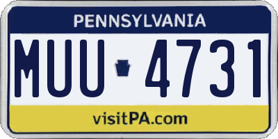 PA license plate MUU4731