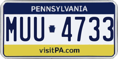 PA license plate MUU4733