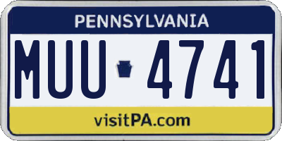 PA license plate MUU4741