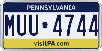 PA license plate MUU4744