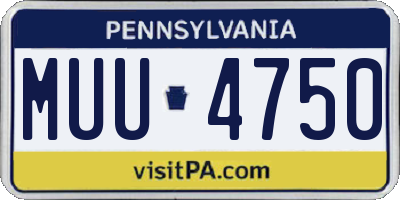 PA license plate MUU4750