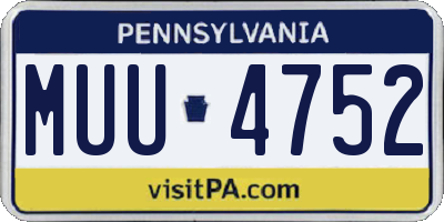 PA license plate MUU4752