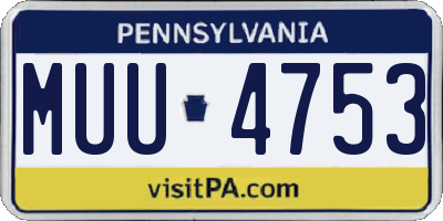 PA license plate MUU4753