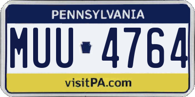 PA license plate MUU4764