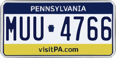 PA license plate MUU4766