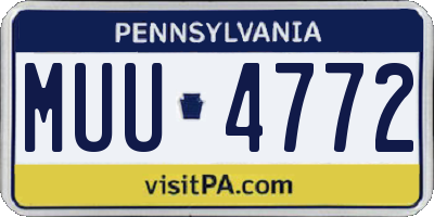 PA license plate MUU4772