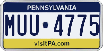 PA license plate MUU4775