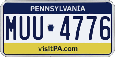 PA license plate MUU4776