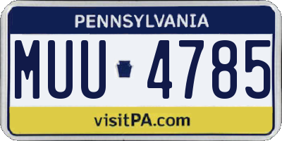 PA license plate MUU4785