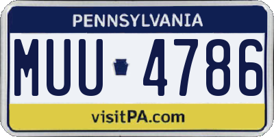 PA license plate MUU4786
