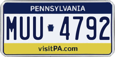 PA license plate MUU4792