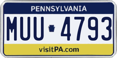 PA license plate MUU4793