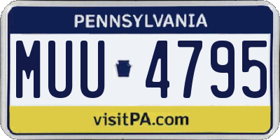 PA license plate MUU4795