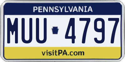 PA license plate MUU4797