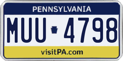 PA license plate MUU4798