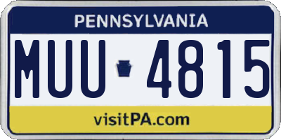 PA license plate MUU4815