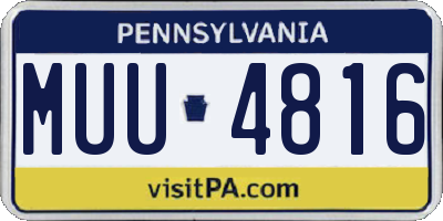 PA license plate MUU4816