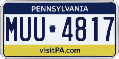 PA license plate MUU4817