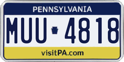 PA license plate MUU4818