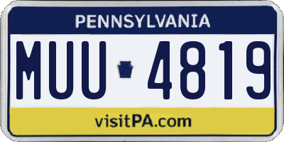 PA license plate MUU4819