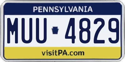 PA license plate MUU4829