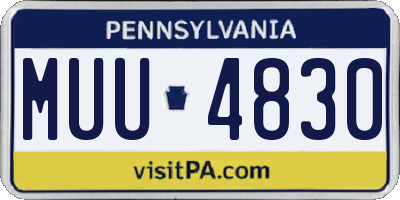 PA license plate MUU4830