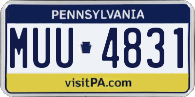 PA license plate MUU4831