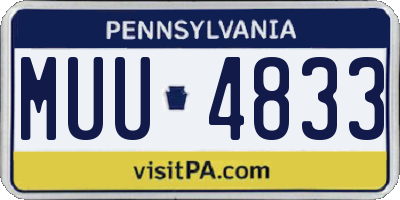PA license plate MUU4833