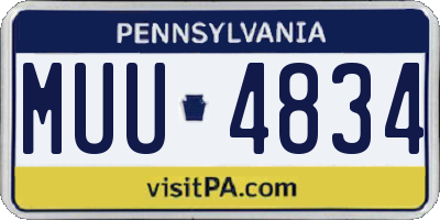 PA license plate MUU4834