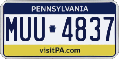 PA license plate MUU4837