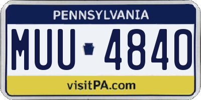PA license plate MUU4840