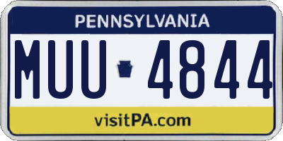 PA license plate MUU4844