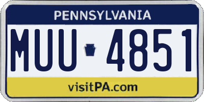 PA license plate MUU4851