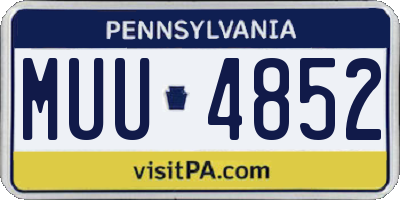 PA license plate MUU4852