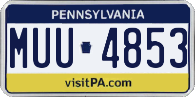 PA license plate MUU4853