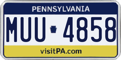PA license plate MUU4858