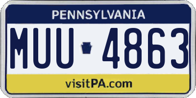PA license plate MUU4863