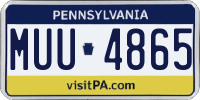 PA license plate MUU4865
