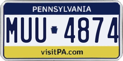 PA license plate MUU4874