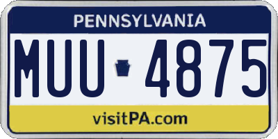 PA license plate MUU4875