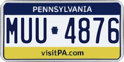 PA license plate MUU4876