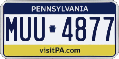 PA license plate MUU4877