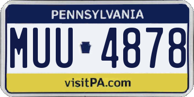 PA license plate MUU4878