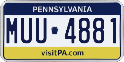 PA license plate MUU4881
