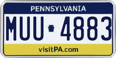 PA license plate MUU4883